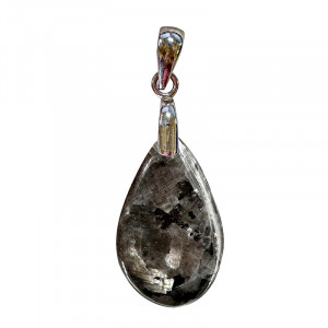 Pendentif Larvikite - goutte - Argent 0.925 rhodié