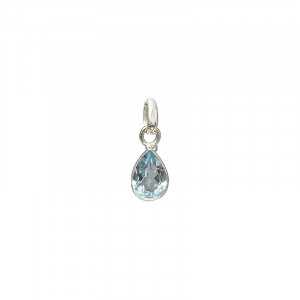 Pendentif Goutte facettée Topaze bleue - Argent 0.925