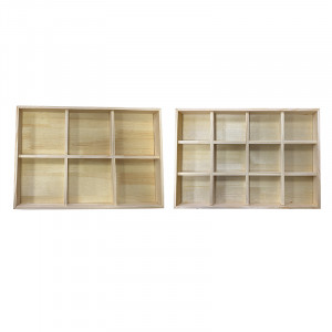 Plateau en Bois de Pin Disponible avec 6, 12, 18 ou 24 compartiments