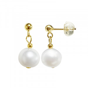 Puces d'oreilles Biwa 8 mm en montage vermeil