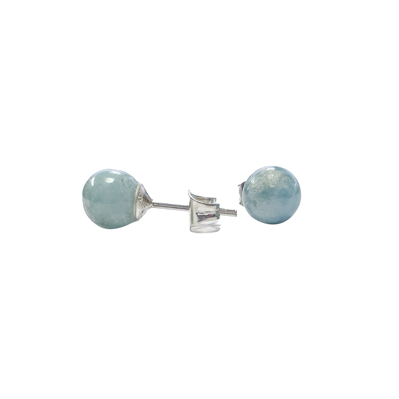 Puces oreilles Larimar montage argent 925