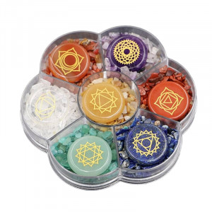 Set de 7 chakras pierres plates et grains