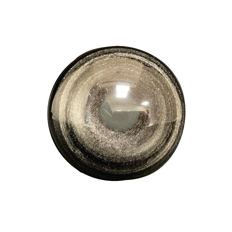 Sphère obsidienne argentée