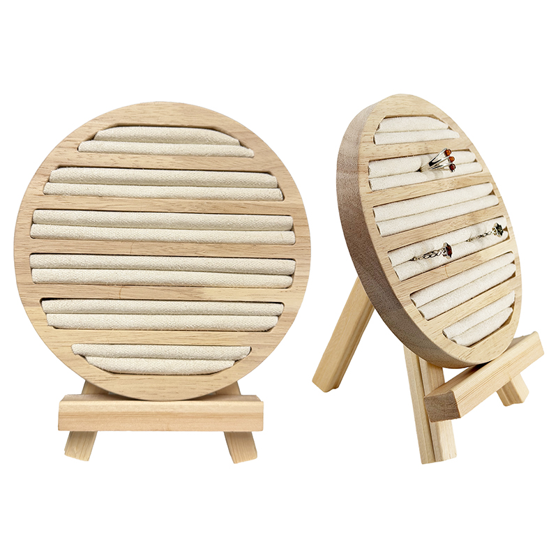 Support Rond Bois Pin Bagues avec support