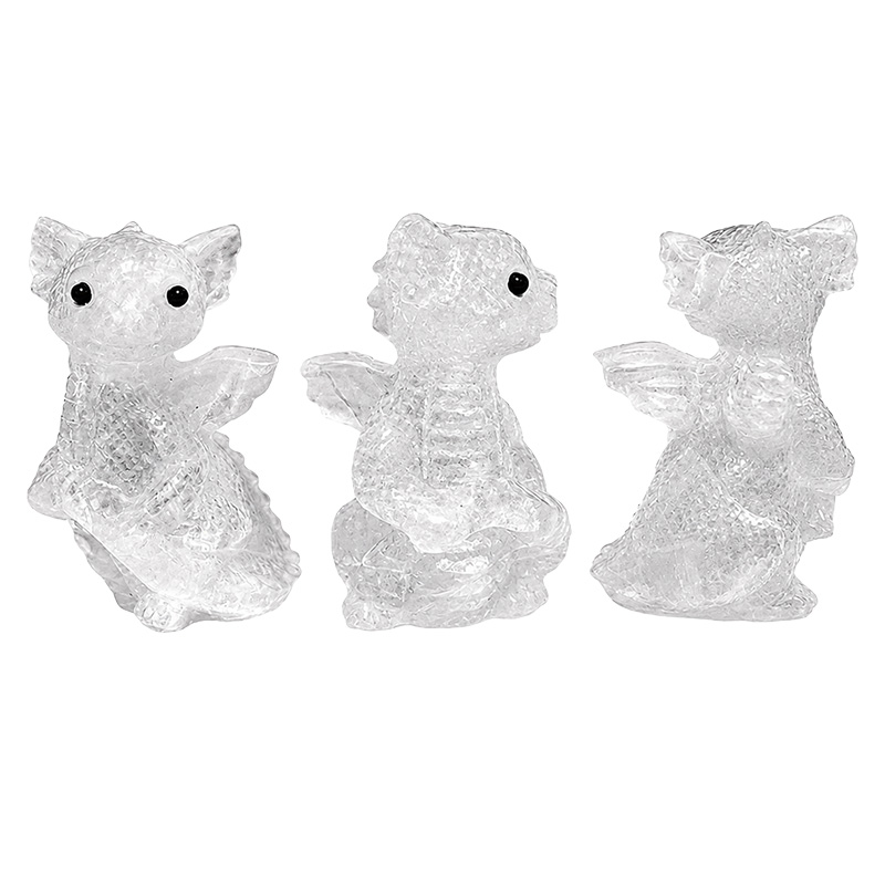 Statuette Dragon en Quartz Rose ou Cristal de Roche – 5,5 cm - La pièce