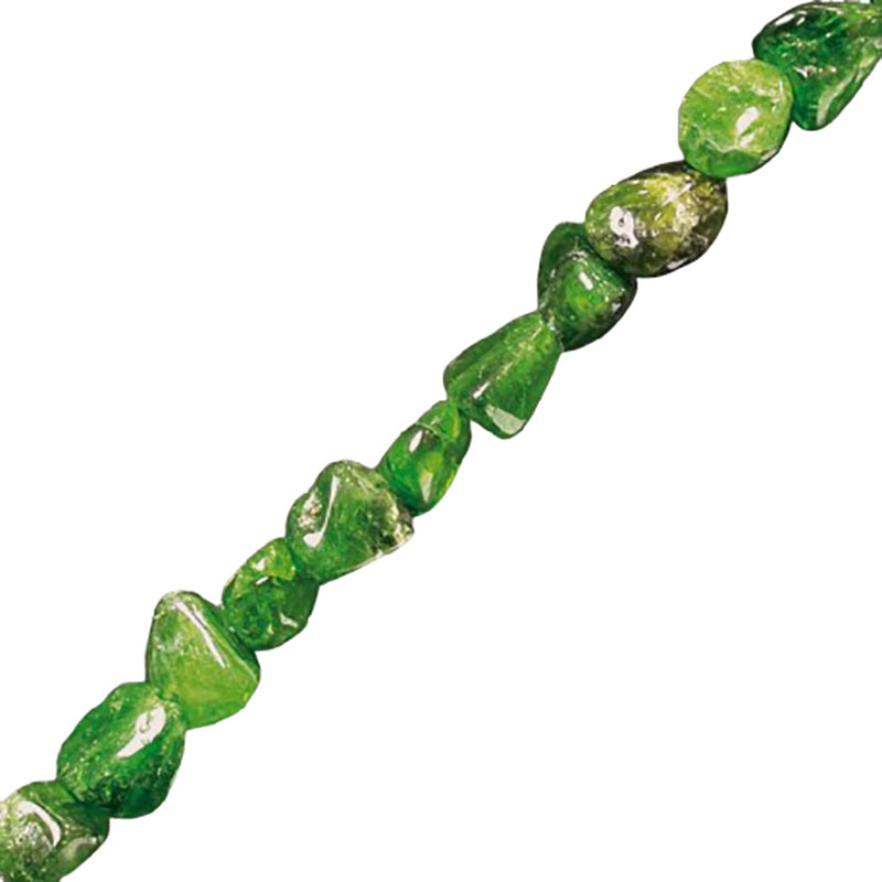 Collier diopside chromifère grains 43-45cm