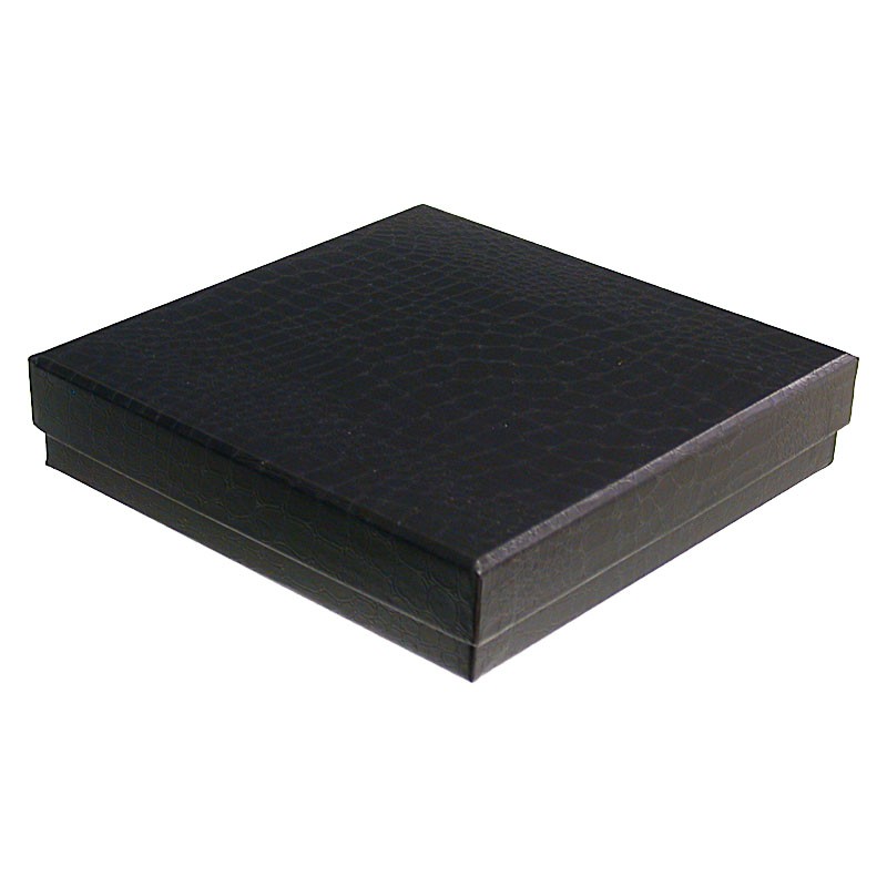 Boite cadeau noire intérieur simili blanc