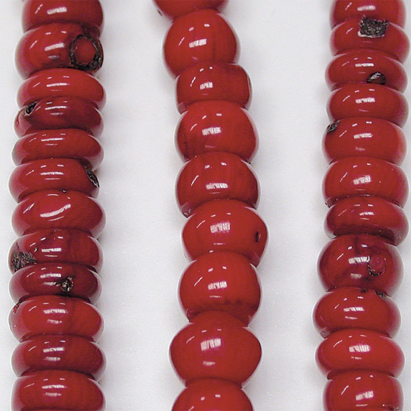 Rangs bambou de mer 9mm teinté rouge les 3