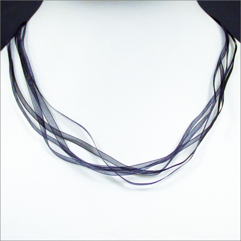 Ruban 4 mm - 5 rangs avec fermoir en argent 0.925 – 45 cm – Lot de 10 pièces