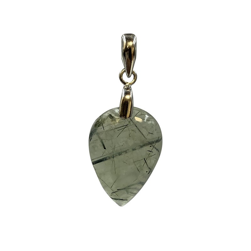 Pendentif Préhnite Argent rhodié