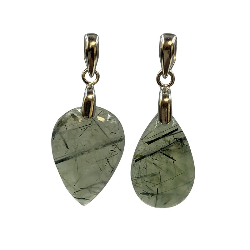 Pendentif Préhnite Argent rhodié