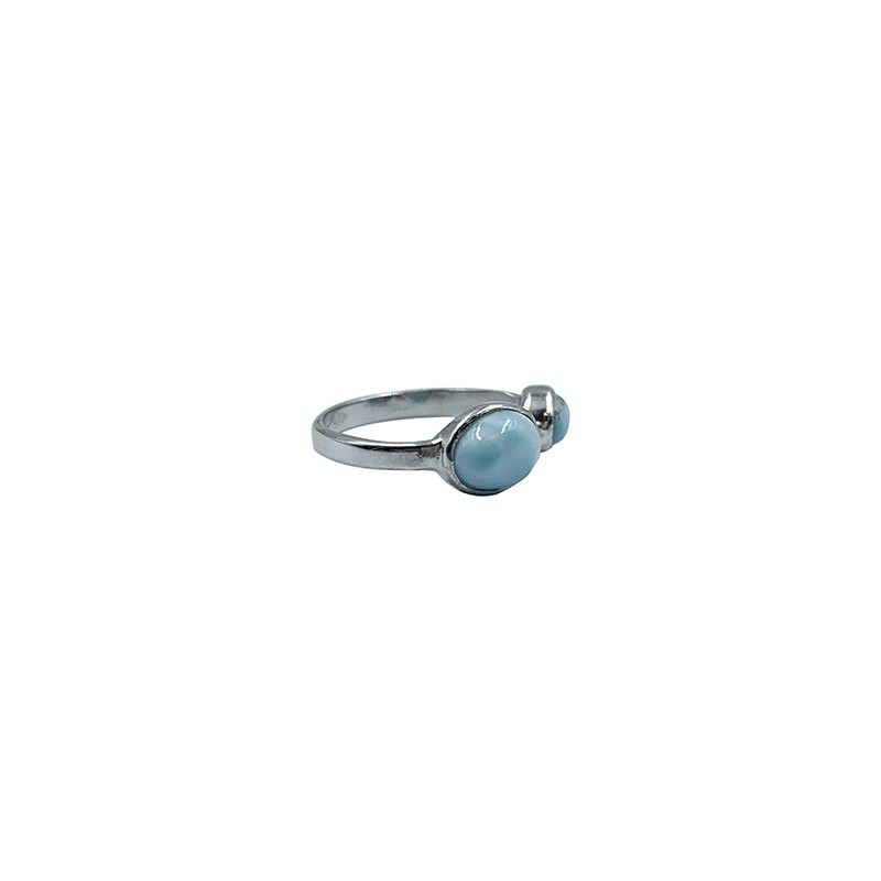 Bague réglable Larimar en Argent 0.925 rhodié