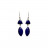 Boucles d'oreilles triangle navette sur argent 0.925 rhodié - Différentes matières