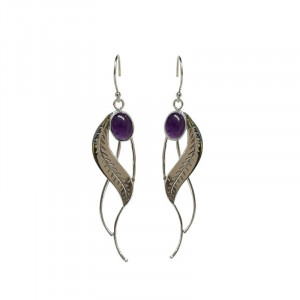 Boucles d'oreilles feuilles argent 0.925 rhodié - Différentes matières