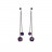 Boucles d'oreilles pendantes - Chaine argent 0.925 rhodié - Différentes matières