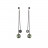 Boucles d'oreilles pendantes - Chaine argent 0.925 rhodié - Différentes matières
