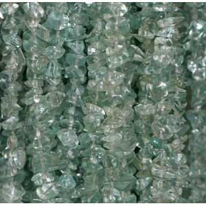 Collier verre teinte aigue marine 42cm 10pcs