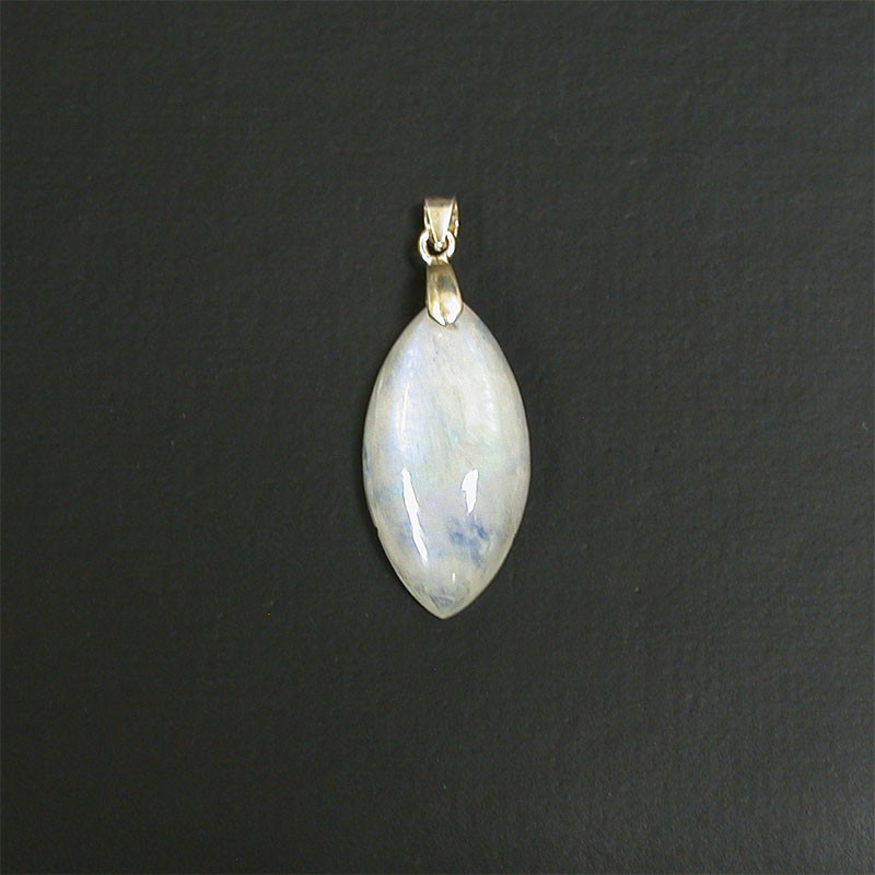 Pendentif pierre de lune T2 argent 0.925 rhodié