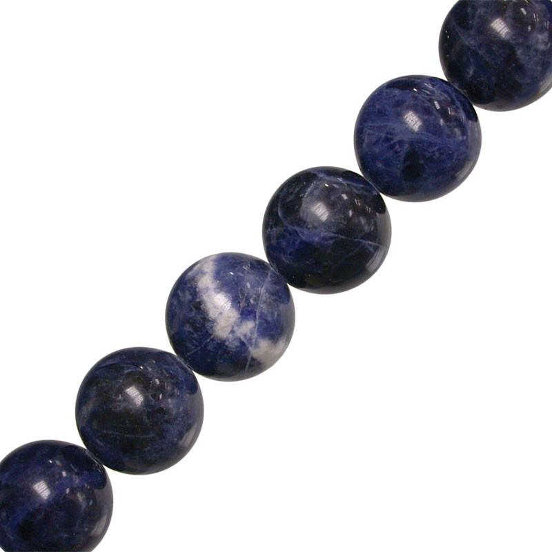 Collier sodalite boules 4 à 10 mm - 42cm