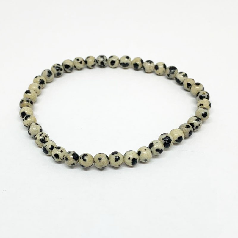 Bracelet Jaspe dalmatien - 4 à 8 mm