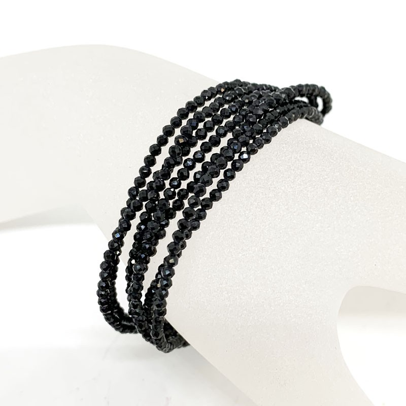 Bracelet Spinelle 7 rangs facetté argent 0.925 17 cm