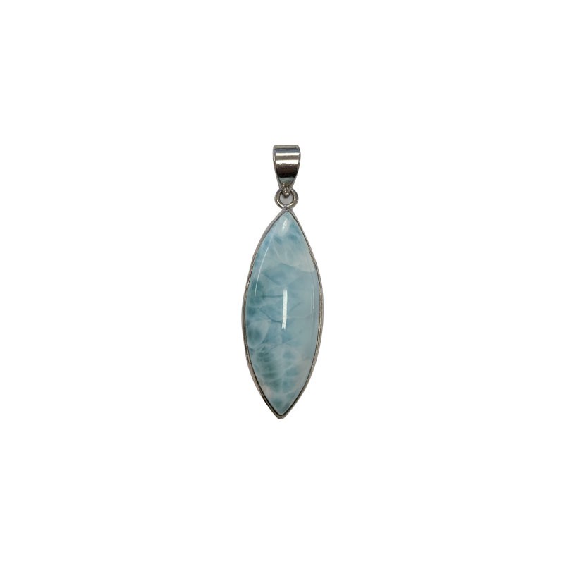 Pendentif larimar sur argent 0.925 rhodié