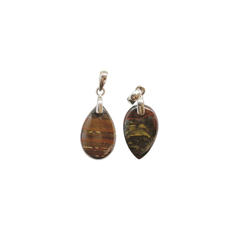 Pendentif œil de fer goutte argent 925 rhodié