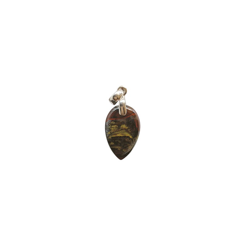 Pendentif œil de fer goutte argent 925 rhodié
