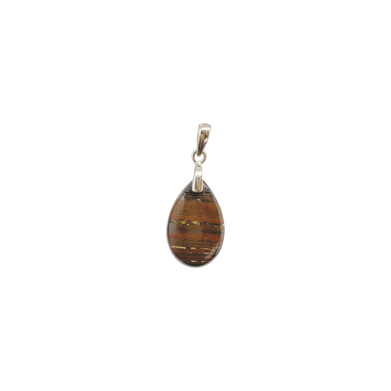 Pendentif œil de fer goutte argent 925 rhodié