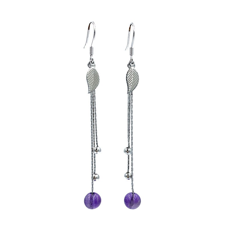 Boucles d'oreilles feuilles argent 0.925