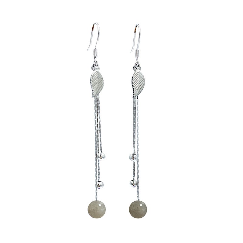 Boucles d'oreilles feuilles argent 0.925
