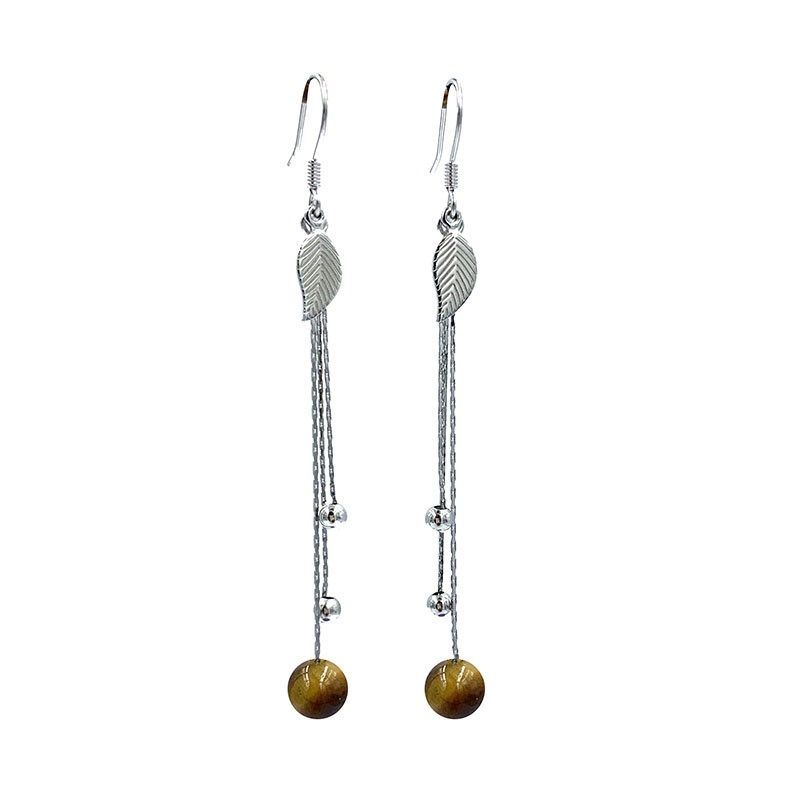 Boucles d'oreilles feuilles argent 0.925