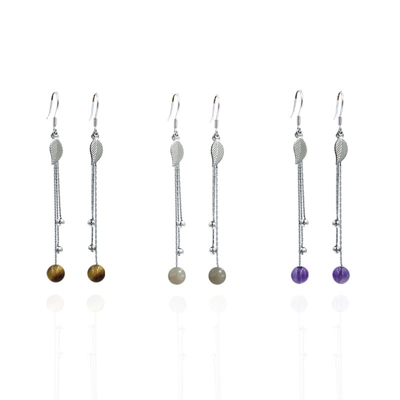 Boucles d'oreilles feuilles argent 0.925