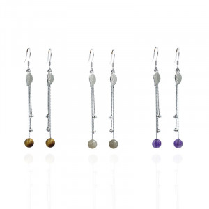 Boucles d'oreilles feuilles argent 0.925