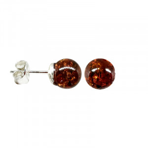 Puces Oreilles Ambre 7 ou 8 mm Argent 925
