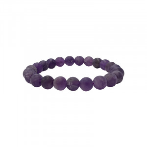 Bracelet améthyste 6 ou 8 mm dépoli