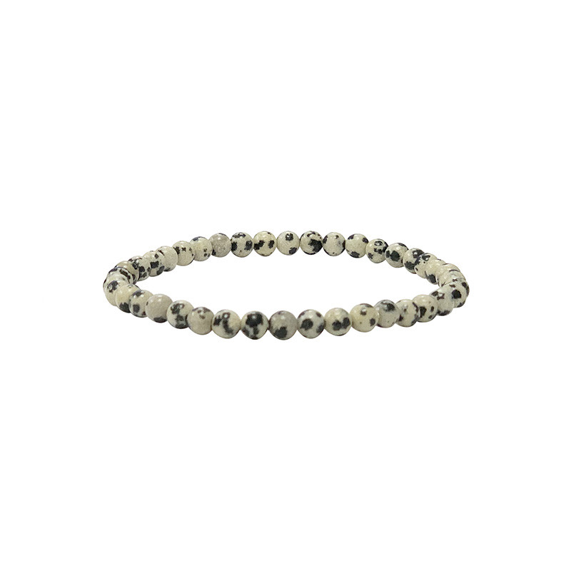 Bracelet Jaspe dalmatien - 4 à 8 mm