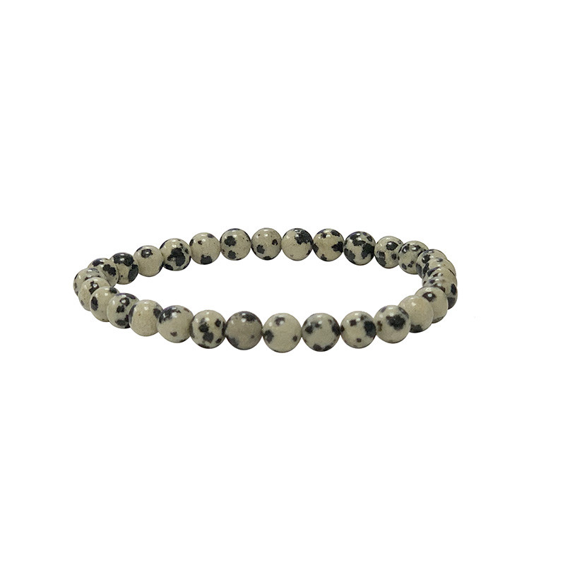 Bracelet Jaspe dalmatien - 4 à 8 mm