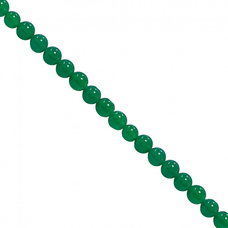 Collier agate teintée verte boules 4 à 8 mm