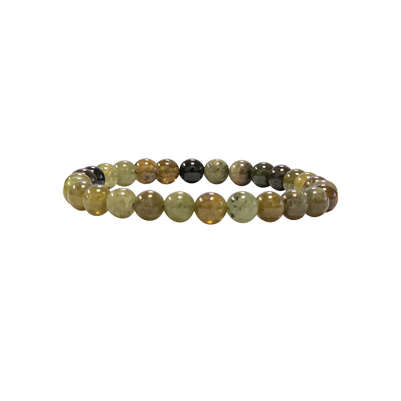 Bracelet grenat vert - 4 ou 6 mm