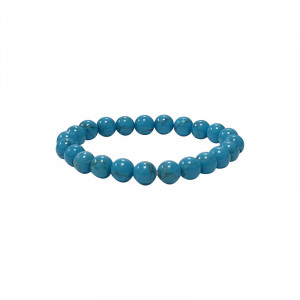 Bracelet Howlite teintée bleue turquoise boules 4 à 12 mm