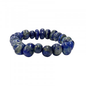 Bracelet pierres roulées lapis lazuli