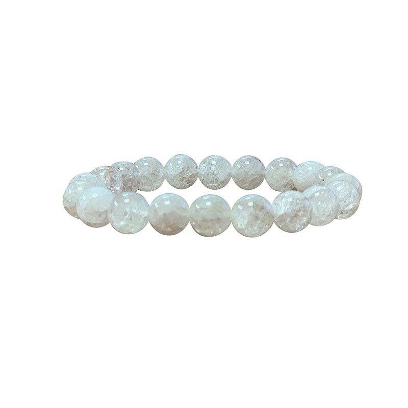 Bracelet Cristal de roche craquelé - boules de 8 à 14 mm