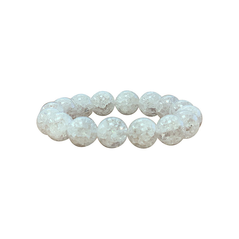 Bracelet Cristal de roche craquelé - boules de 8 à 14 mm
