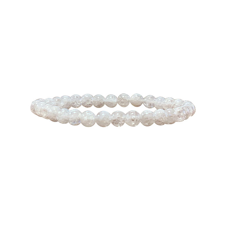 Bracelet Cristal de roche craquelé - boules de 8 à 14 mm