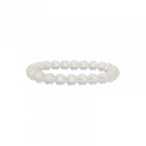 Bracelet cristal de roche 6 ou 8 mm dépoli