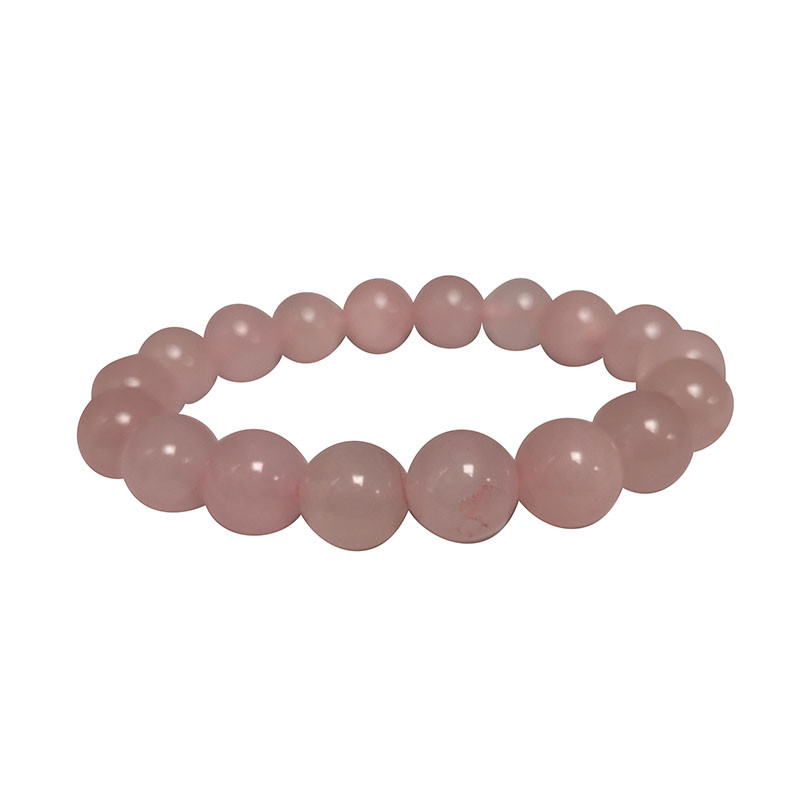 Bracelet Quartz rose boules de 4 à 10mm