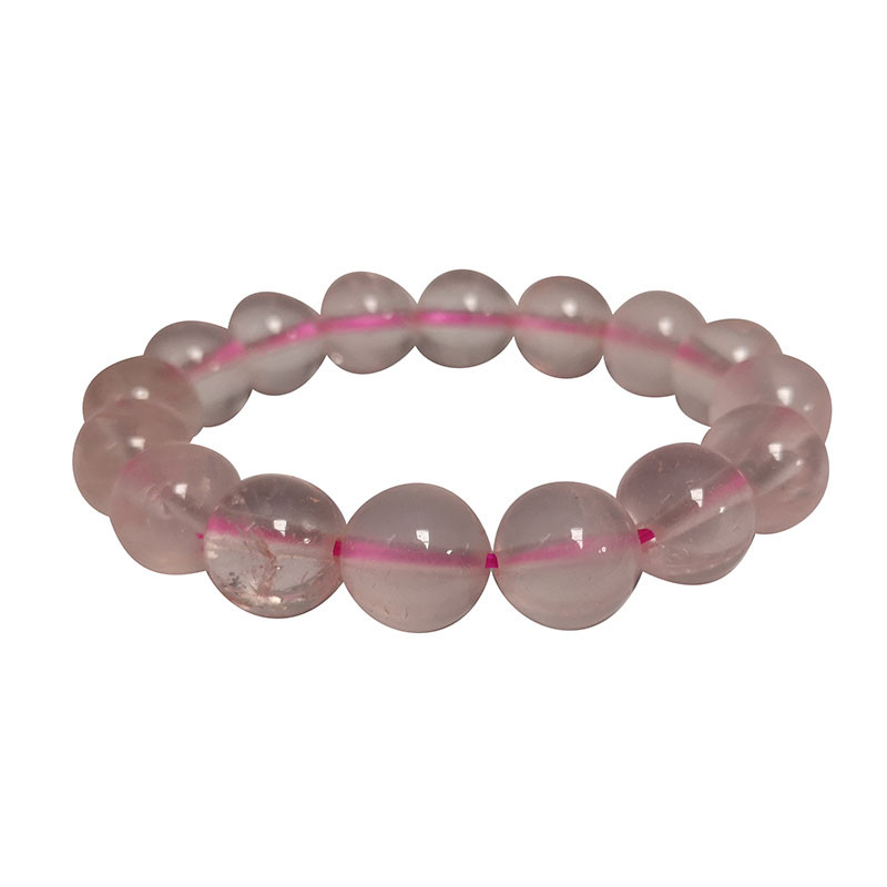 Bracelet Quartz rose boules de 4 à 10mm