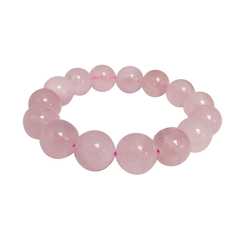 Bracelet Quartz rose boules de 4 à 10mm