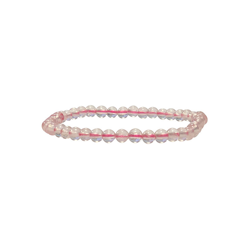 Bracelet Quartz rose boules de 4 à 10mm
